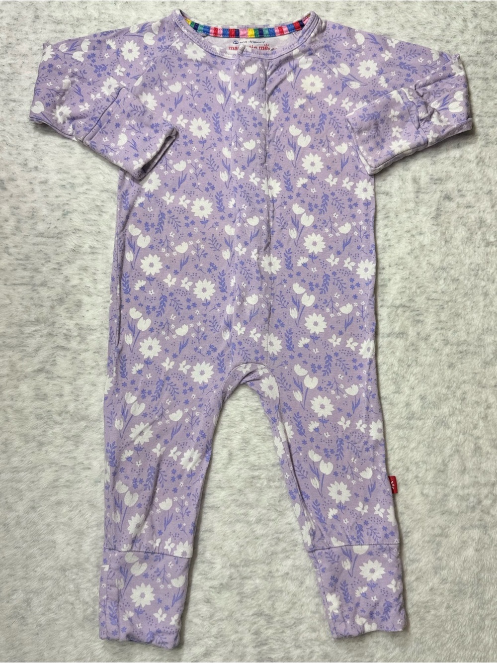 Magnetic Me Lilac Floral Convertible Sleeper 3-6M Baby Girl Modal Lavender